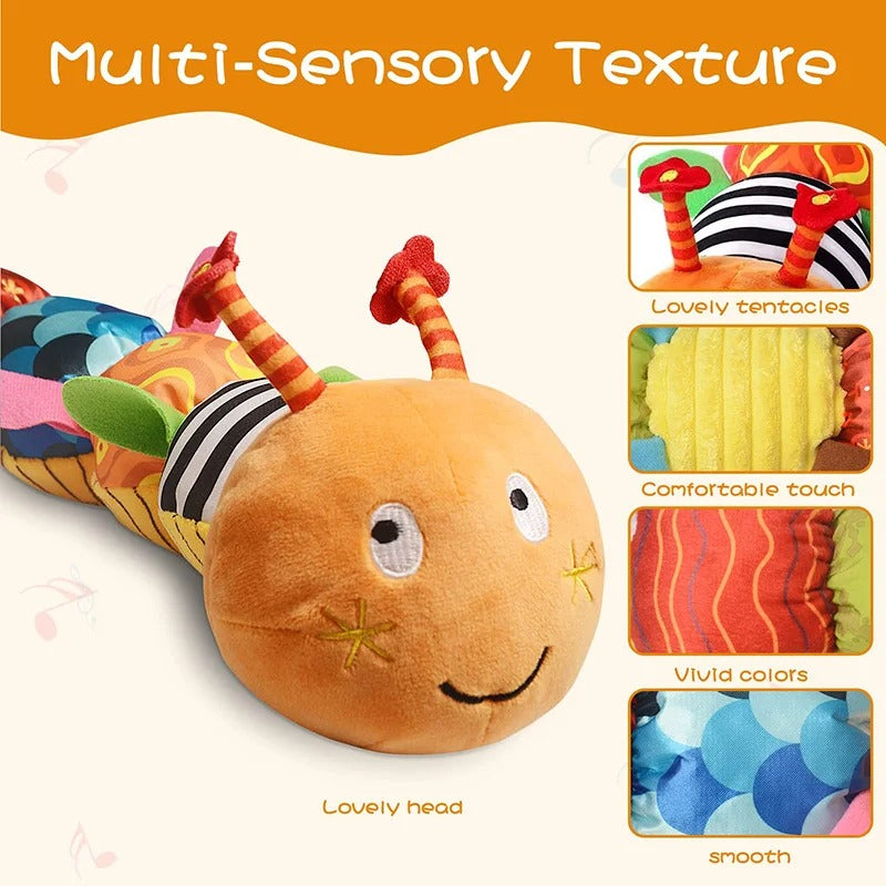 Sensory Plush Caterpillar – Rattle & Musical Baby Toy