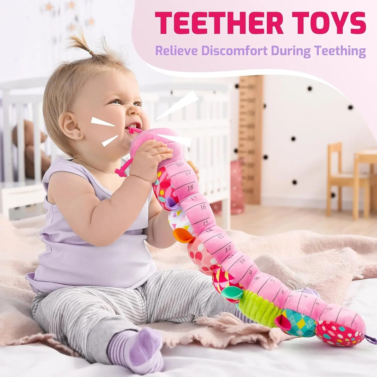 Sensory Plush Caterpillar – Rattle & Musical Baby Toy
