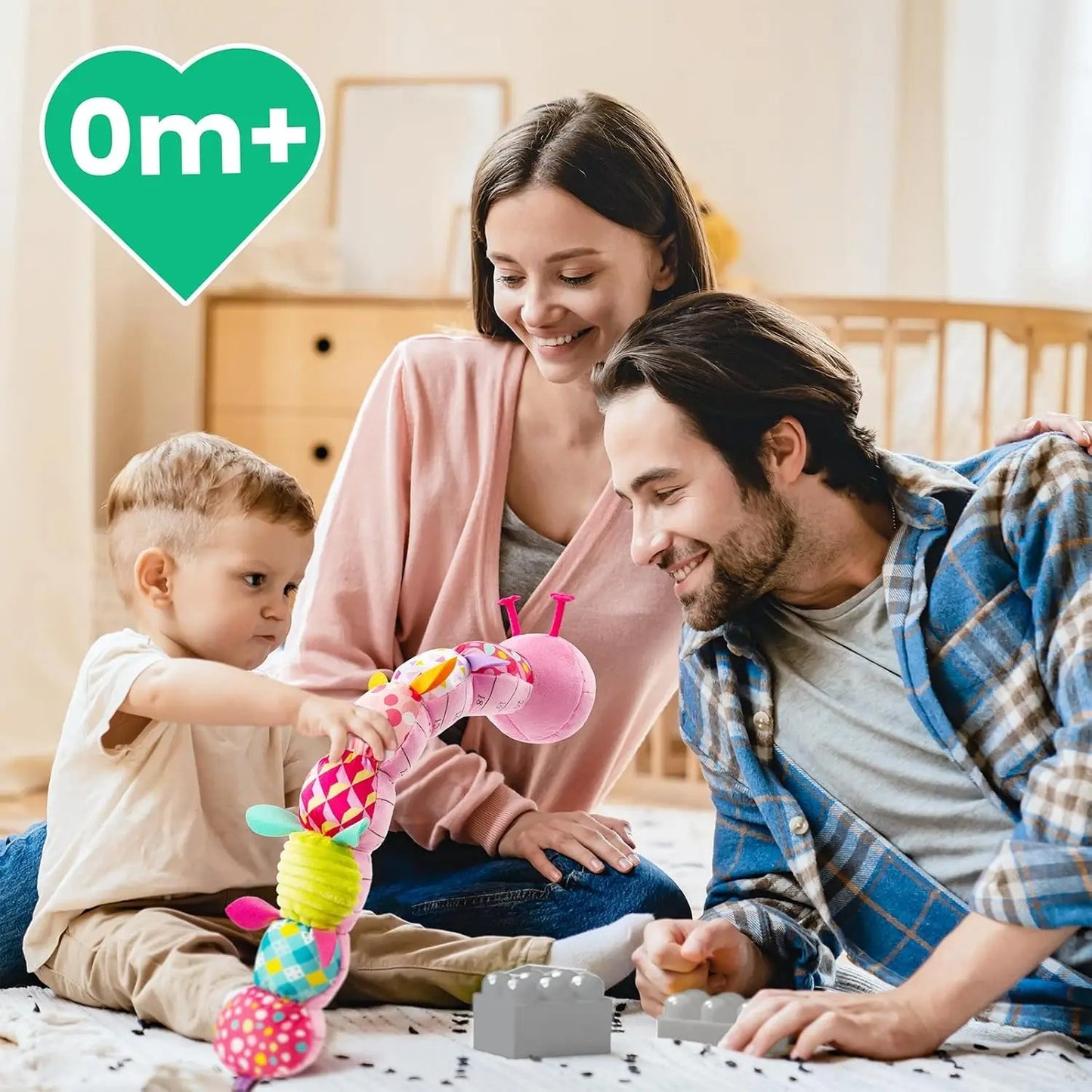 Sensory Plush Caterpillar – Rattle & Musical Baby Toy