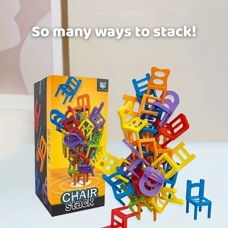 Montessori Chair Stacking Game – Colourful Skill Builder