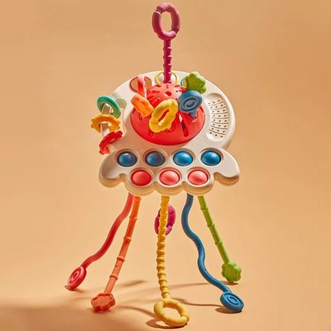 Soothing Octopus Teether – Gentle Relief for Teething Babies-Red Octopus