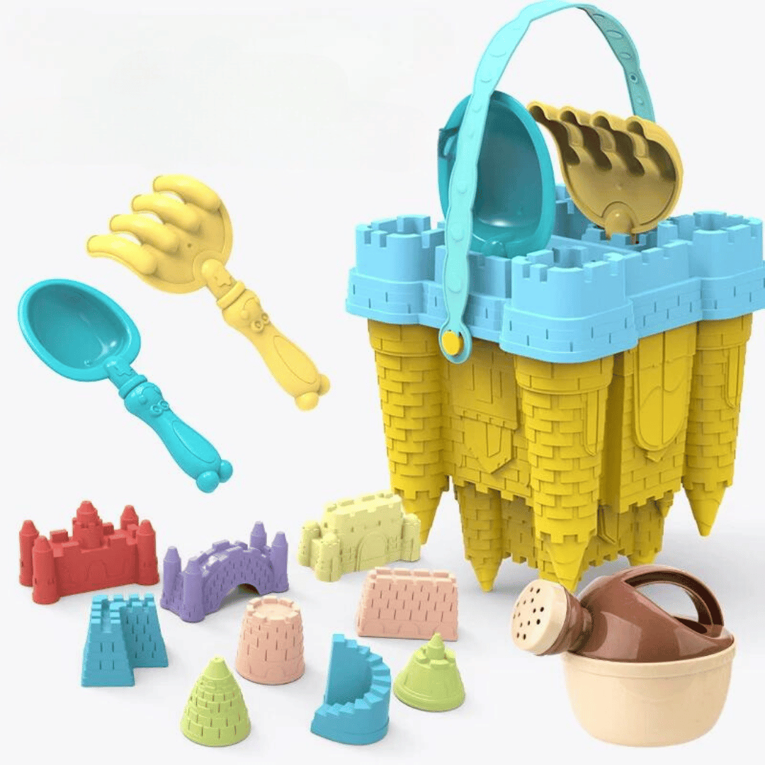 Kids' Colourful Sand Play Set with Bucket & Moulds