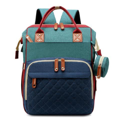 BabyBag 2in1 – Changing Backpack with Fold-Out Baby Bed - Forest_Green_Deep_Navy - KiddaraWorld UK