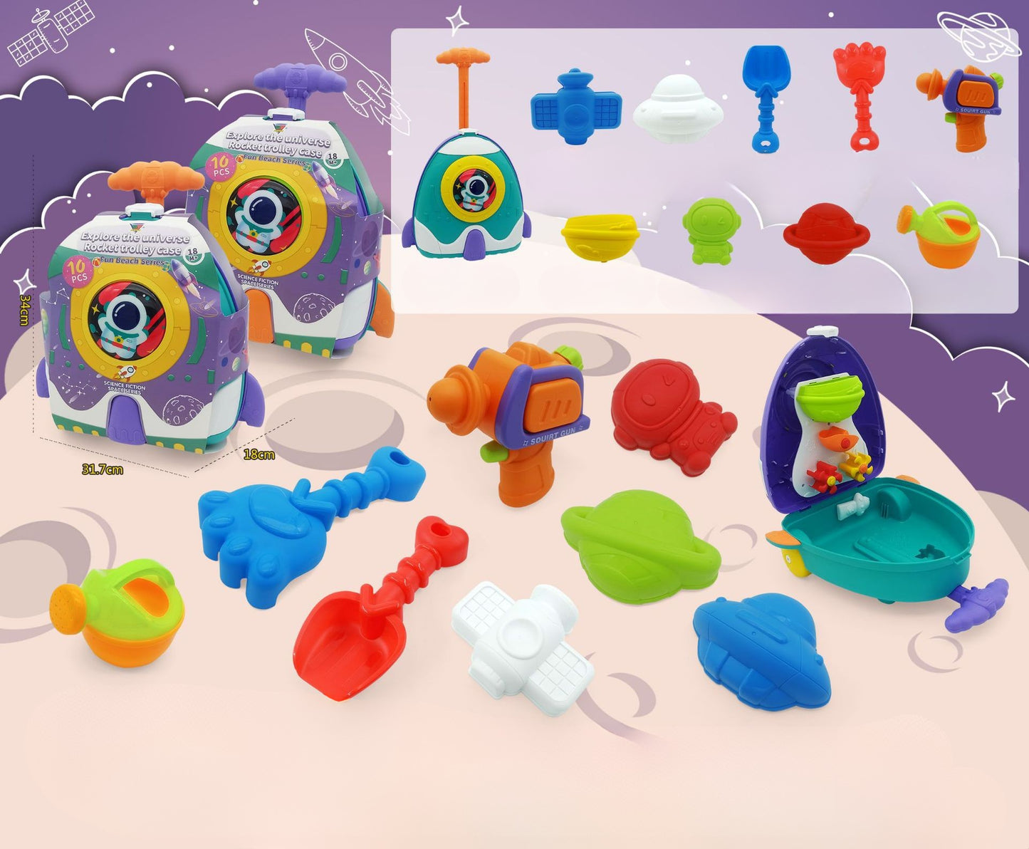 All-in-One Beach Trolley Toy Set for Kids – Animal Design