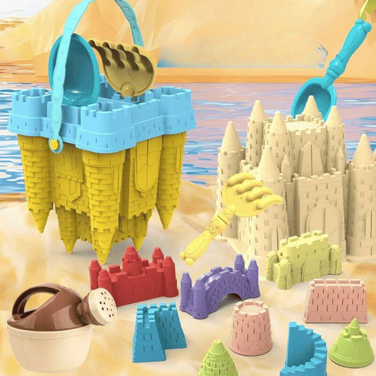 Kids' Colourful Sand Play Set with Bucket & Moulds