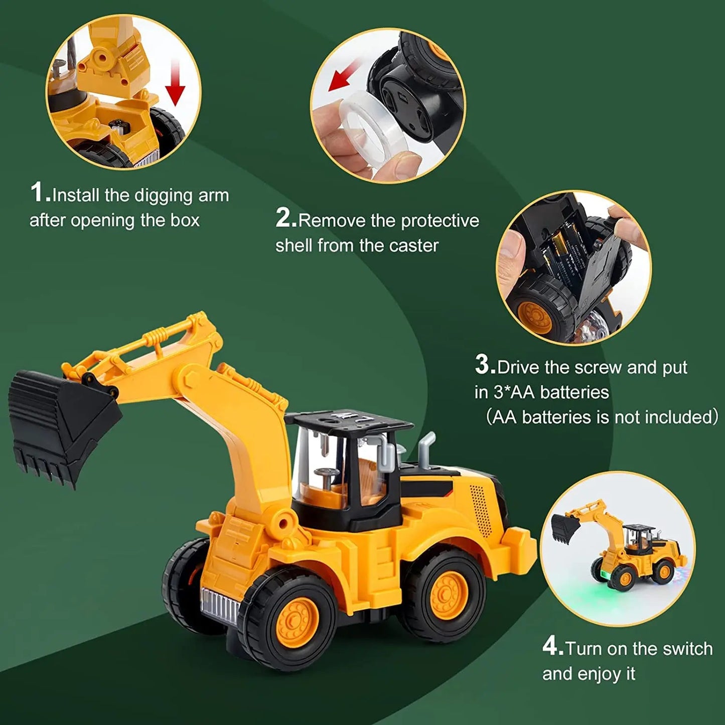 Dancing Music Excavator Toy with Lights & Sound